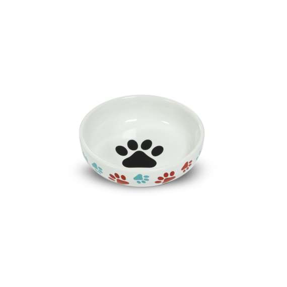 Miska ceramiczna dla kota lub psa motyw łapek 14x4
