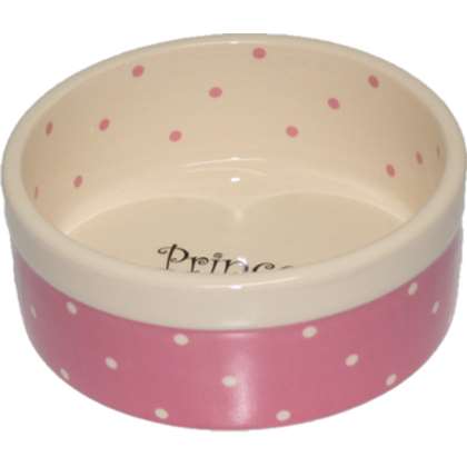 Miska ceramiczna dla psa Princess różowa 15,5x6cm