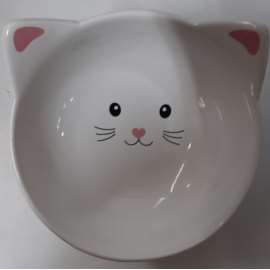 Miska ceramiczna dla kota Biały Kotek na podstawie
