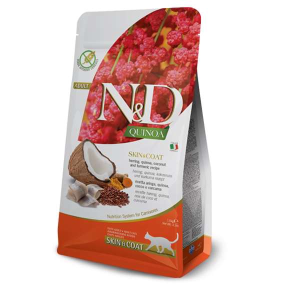 N&D Cat Quinoa śledź,kokos,kurkuma  adult 1,5kg