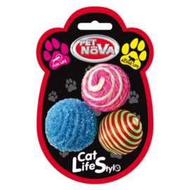 Zabawka dla kota zestaw piłek 3 sztuki - 4cm