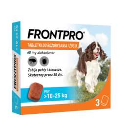 FRONTPRO DOG 10-25 KG pchły i kleszcze 68 mg 3szt.