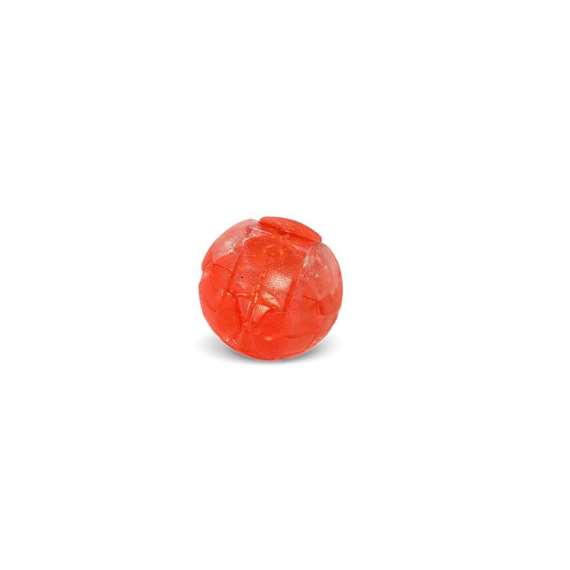 Piłka 6,5cm z TPR, z  diodą LED, czerwono-biała