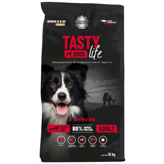 Biofeed Tasty Dog Life 15kg z wołowiną