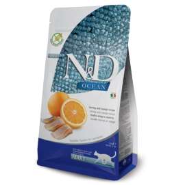 N&D Ocean Cat śledź i pomarańcza Adult 300 gr