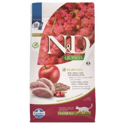 N&D Cat Quinoa Hairball duck adult 300 gr