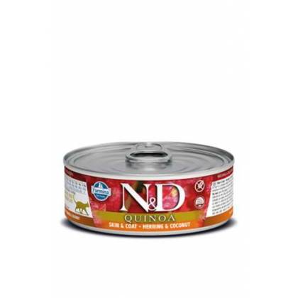 N&D CAT QUINOA SKIN&COAT HERRING ADULT 80gr