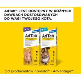 Ad Tab tabletkai dla kota 2-8 kg pchły i kleszcze