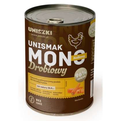 Mokra karma dla psów Unismak MONO drobiowy 400gr