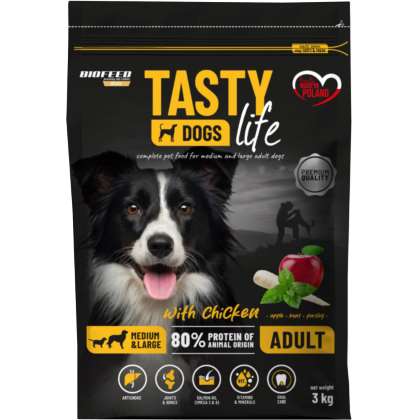 Tasty Dogs Life z kurczakiem 3 kg (średnie i duże)