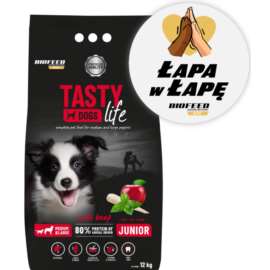 Tasty Dogs Life JUNIOR M&L z wołowiną 12 kg