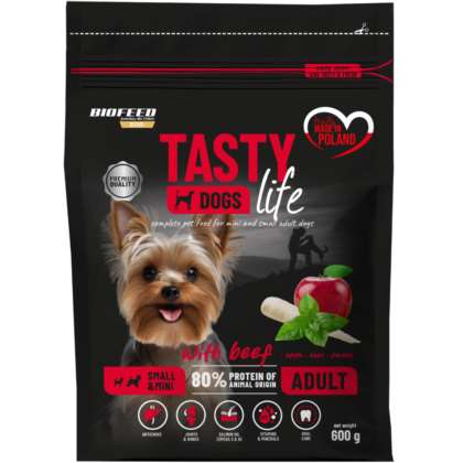 Tasty Dogs Life  z wołowiną 600 g (mini i małe)