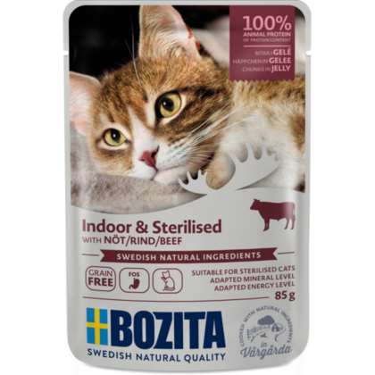 Bozita Indoor&Sterilised wołowina w sosie 85gr