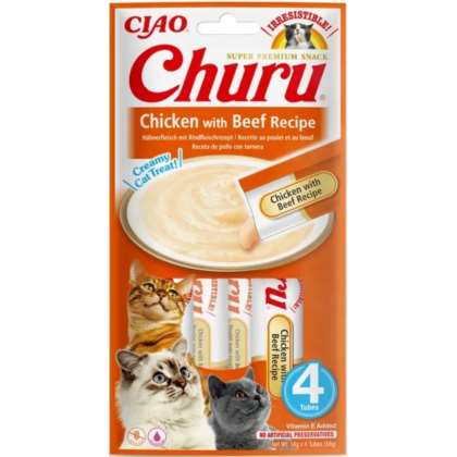 INABA CAT CHURU CHICKEN WITH BEEF 4x14g (56g)