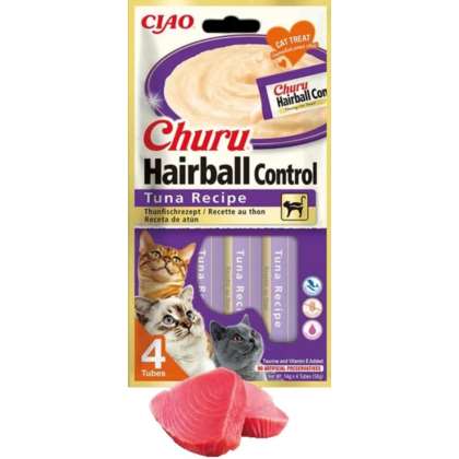 INABA CAT CHURU HAIRBALL TUNA 4x14g (56g)