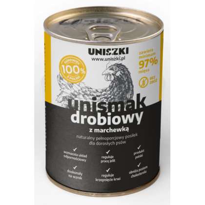 Mokra karma dla psów Unismak drób z marchew 410 gr