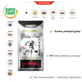 EUPHORIA GLUTEN FREE-DOROSŁE ŚiDR WOŁOWINA 12KG