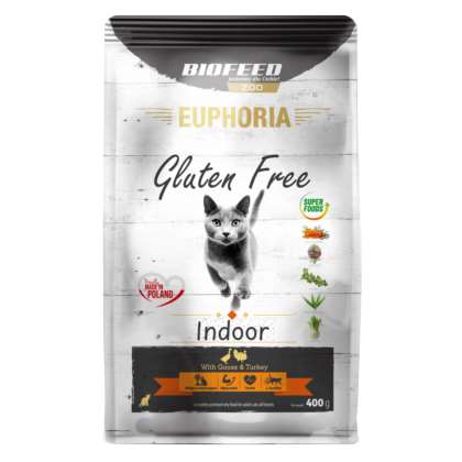 EUPHORIA Gluten Free Cat INDOOR Indyk & Gęś 400 g EUPHORIA Gluten Free Cat INDOOR Indyk & Gęś 400 g