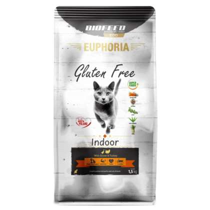 EUPHORIA Gluten Free Cat INDOOR Indyk & Gęś 1,5 kg EUPHORIA Gluten Free Cat INDOOR Indyk & Gęś 1,5 kg
