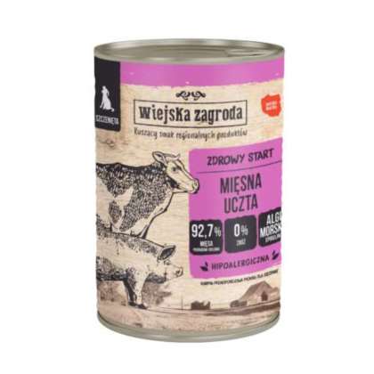 Wiejska Zagroda dla szczeniąt Mięsna uczta 400gr Wiejska Zagroda dla szczeniąt Mięsna uczta 400gr