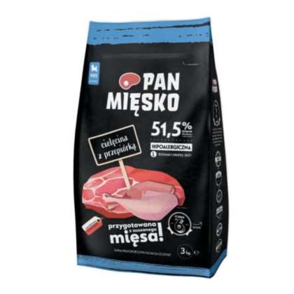 Pan Mięsko cielęcina z przepiórką 3kg szczeniak L Pan Mięsko cielęcina z przepiórką 3kg szczeniak L