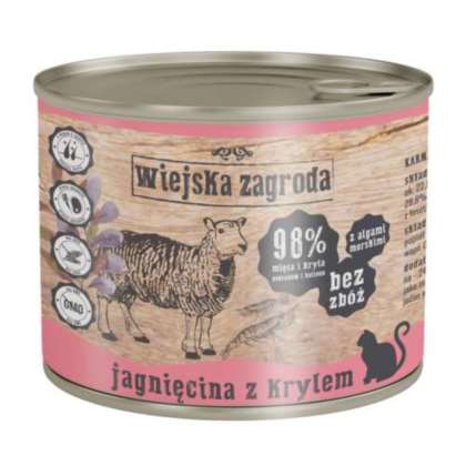 Wiejska Zagroda Kot Jagnięcina z Krylem 200g Wiejska Zagroda Kot Jagnięcina z Krylem 200g