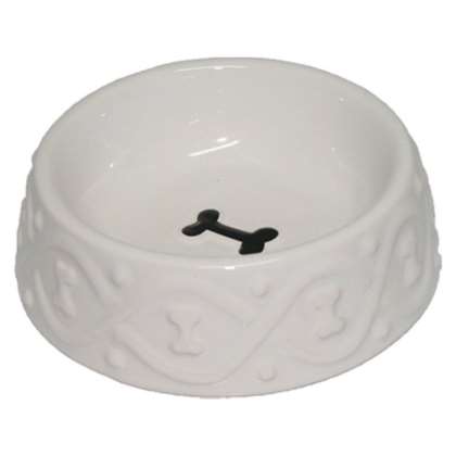 Miska ceramiczna dla psa Classic biała 16x5cm
