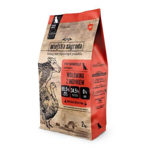 Wiejska Zagroda dla psa Wołowina z indykiem 2kg