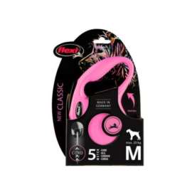 Smycz Flexi Classic rozm.M-5m do 20kg,rózowy linka Smycz Flexi Classic rozm.M-5m do 20kg,rózowy linka