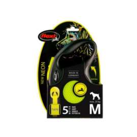 Smycz aut. Flexi Neon taśma M-5m do 25kg żółta Smycz aut. Flexi Neon taśma M-5m do 25kg żółta