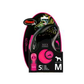 Smycz aut. Flexi Neon taśma M-5m do 25kg różowa Smycz aut. Flexi Neon taśma M-5m do 25kg różowa