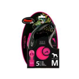 Smycz aut. Flexi Neon taśma M-5m do 25kg różowa Smycz aut. Flexi Neon taśma M-5m do 25kg różowa