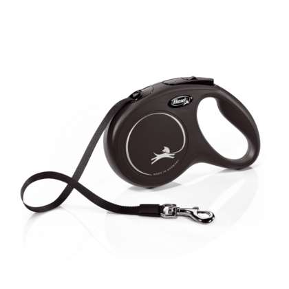 Smycz automatyczna Flexi M taśm 5m, 25kg czarna Smycz automatyczna Flexi M taśm 5m, 25kg czarna