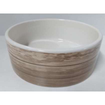 Miska ceramiczna dla psa z motywem drewna 16x6cm