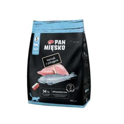 Pan Mięsko sucha dla kota Kurczak z pstrągie 400gr Pan Mięsko sucha dla kota Kurczak z pstrągie 400gr