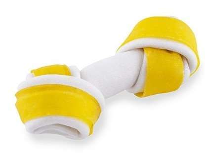 Maced KO Kość Wiązana Biał-Żółta 11cm Maced KO Kość Wiązana Biał-Żółta 11cm