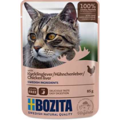 Bozita wątróbki z kurczaka w sosie, saszetka 85 g Bozita wątróbki z kurczaka w sosie, saszetka 85 g
