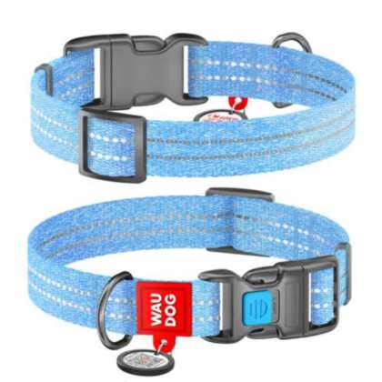 WAUDOG obroża z QR,25 mm na 33-49 cm niebieski L WAUDOG obroża z QR,25 mm na 33-49 cm niebieski L