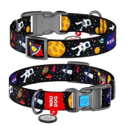 WAUDOG obroża z QR,wzor "NASA" rozmiar S WAUDOG obroża z QR,wzor "NASA" rozmiar S