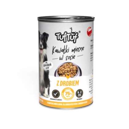 TUF TUF puszka Kawałki Mięsne Z Drobiem 1250 gram TUF TUF puszka Kawałki Mięsne Z Drobiem 1250 gram