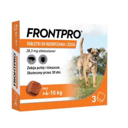 FRONTPRO DOG 4-10 KG pchły i kleszcze 28,3mg 3szt.