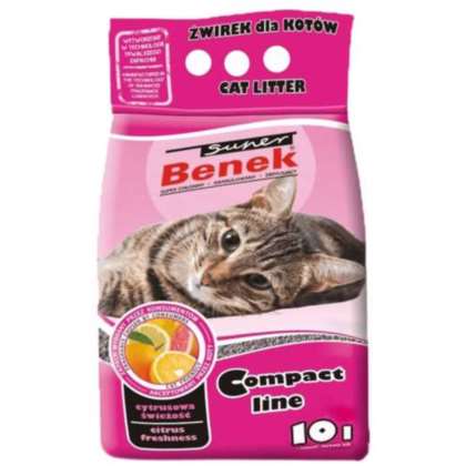 Żwirek Super Benek Compact Cytrusowa Świeżość 10L Żwirek Super Benek Compact Cytrusowa Świeżość 10L
