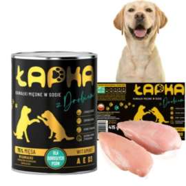 Łapka Kawałki dla psa z drobiem w sosie 415g Łapka Kawałki dla psa z drobiem w sosie 415g