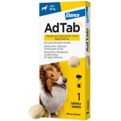 AdTab tabletka dla psa 22-45 kg pchły i kleszcze AdTab tabletka dla psa 22-45 kg pchły i kleszcze