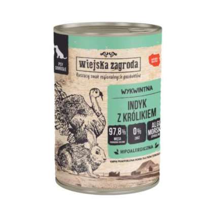 Wiejska Zagroda Indyk z królikiem (dorosły) 400gr Wiejska Zagroda Indyk z królikiem (dorosły) 400gr