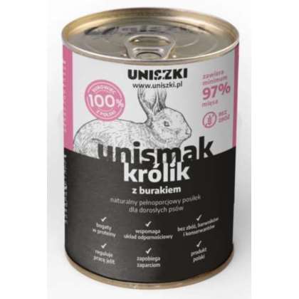 Mokra karma dla psów Unismak królik z burakiem 410 Mokra karma dla psów Unismak królik z burakiem 410