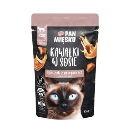Kawałki w sosie Kurczak z przepiórką dla kota 85gr Kawałki w sosie Kurczak z przepiórką dla kota 85gr