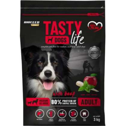 Tasty Dogs Life z wołowiną 12 kg (średnie i duże) Tasty Dogs Life z wołowiną 12 kg (średnie i duże)