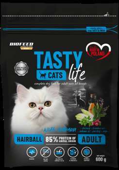 Tasty Cats Life HAIRBALL z łososiem 600 gram Tasty Cats Life HAIRBALL z łososiem 600 gram