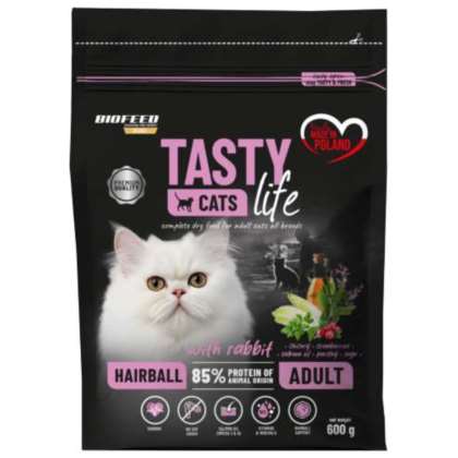 Tasty Cats Life HAIRBALL z królikiem 600 g Tasty Cats Life HAIRBALL z królikiem 600 g